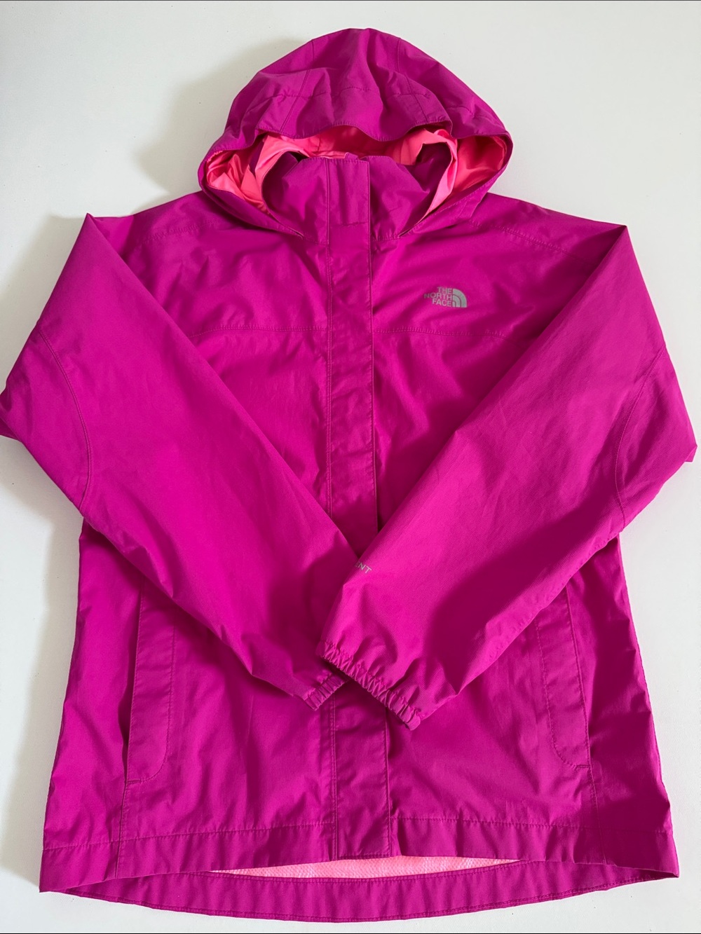 The North Face Girls' Magenta Hooded Rain Jacket